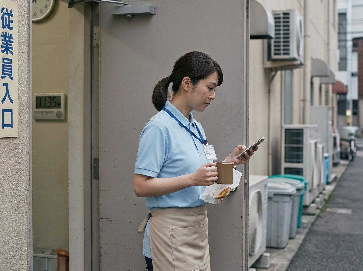⑥ 倉庫・バックヤード・裏口のドアの鍵が開けっ放しになっている